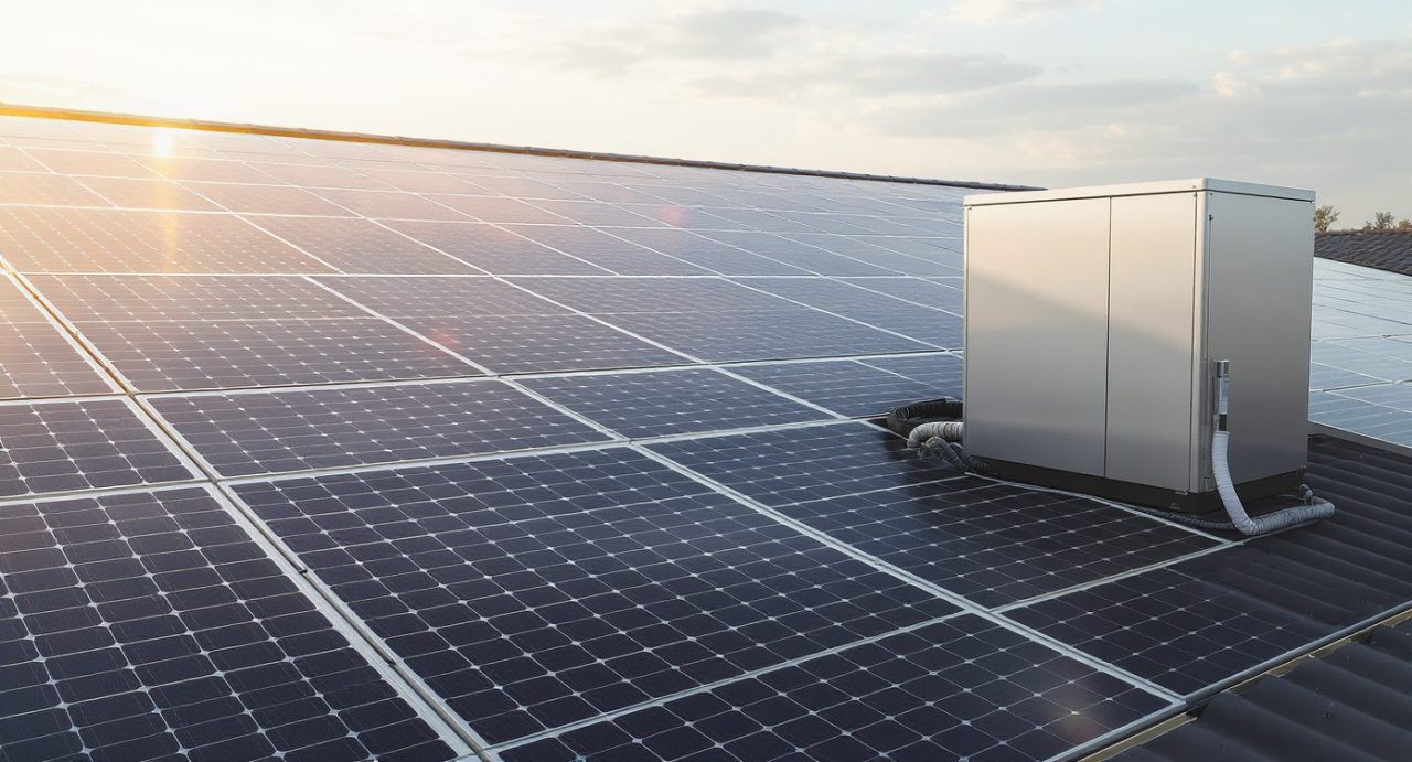 Panneau solaire captant la lumière pour recharger une station électrique