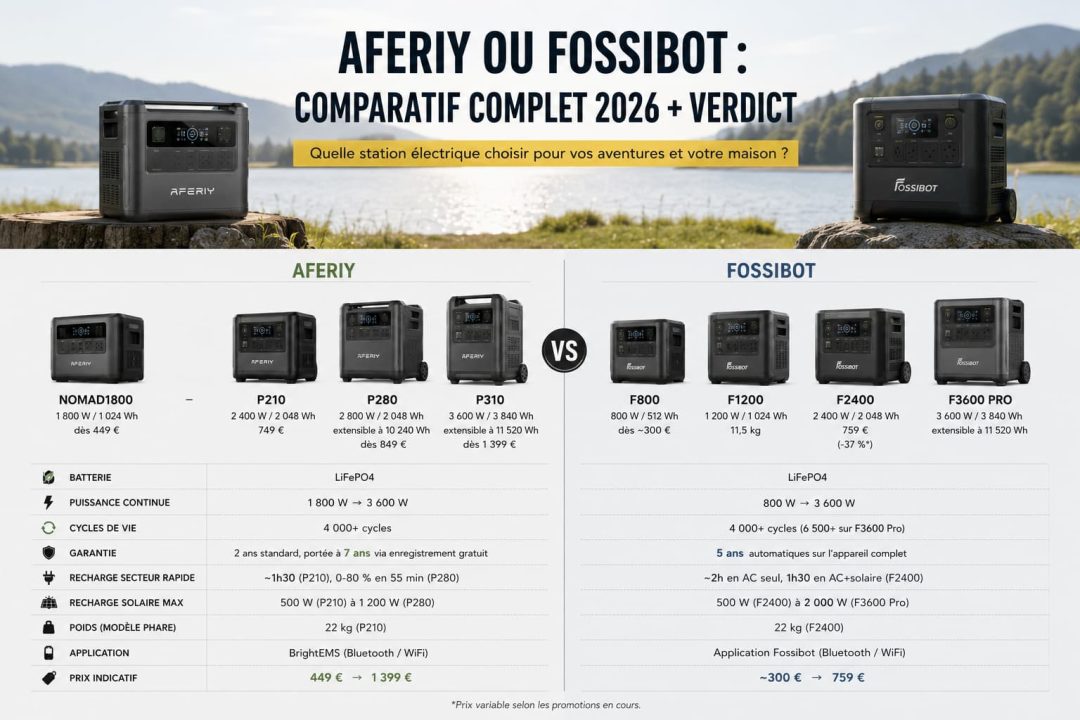 Aferiy ou Fossibot Comparatif
